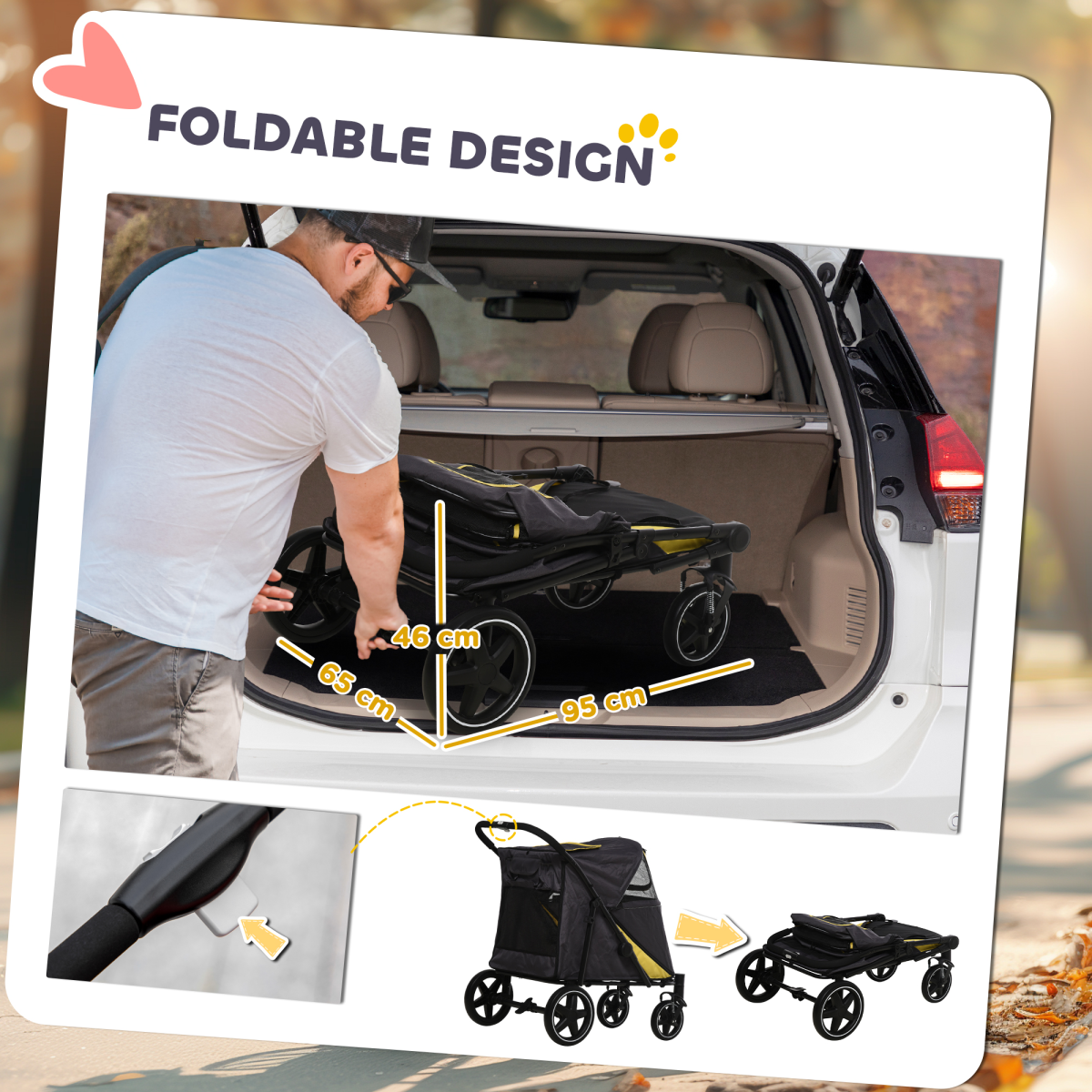 cortex-london-windsor-foldable-dog-stroller-grey-universal-wheels-shock-absorber