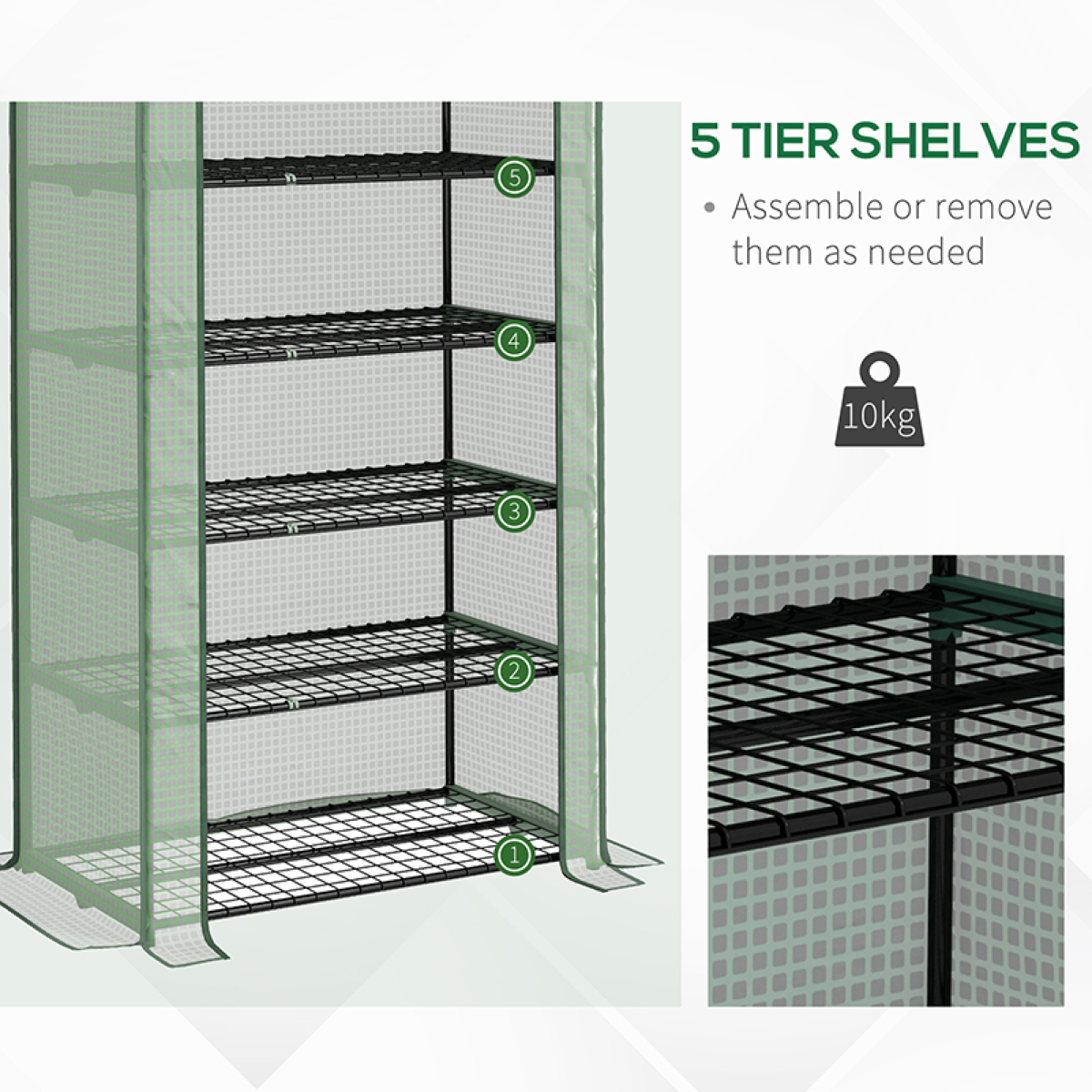 cortex-london-kensington-five-tier-widened-mini-greenhouse-green