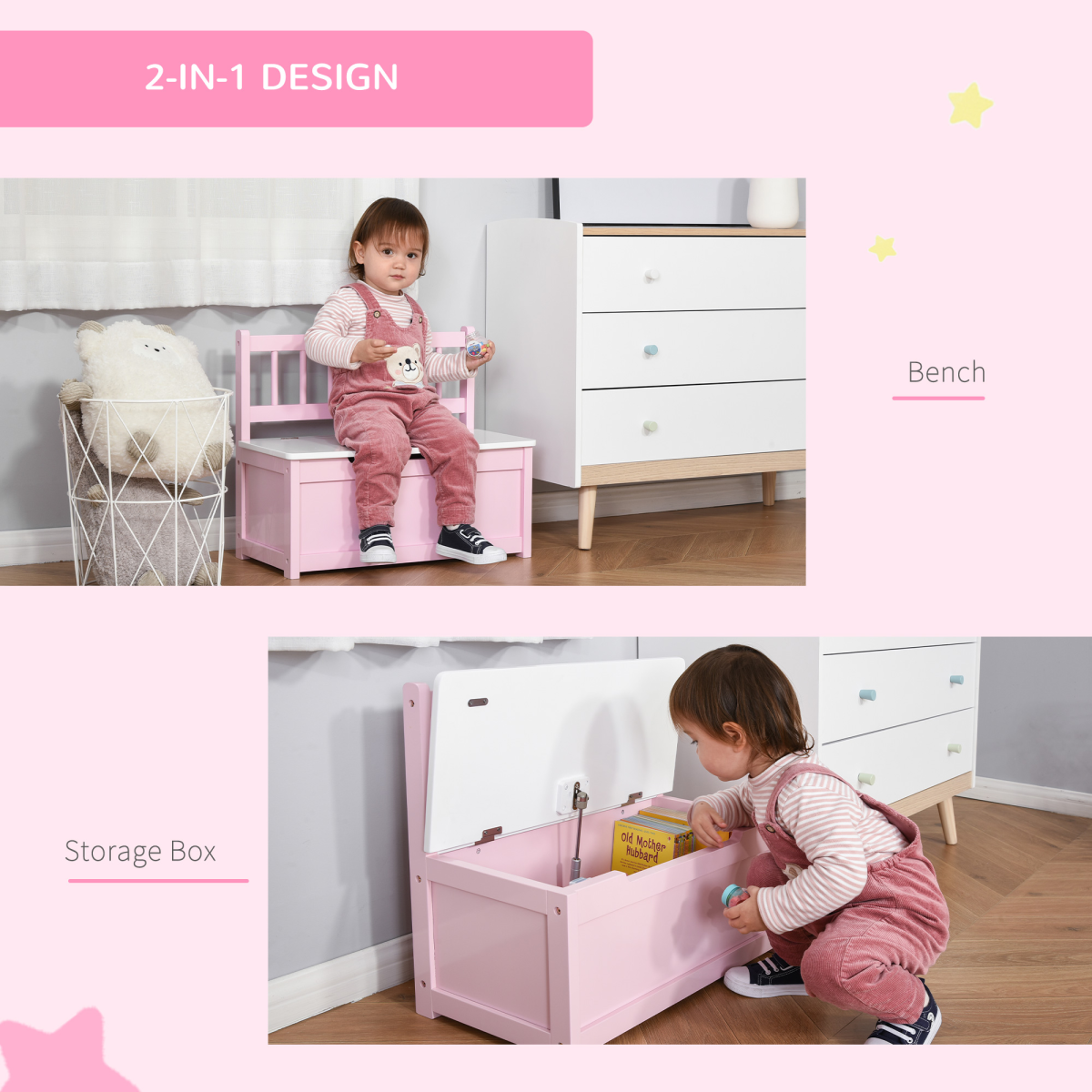 cortex-london-york-2-in-1-wooden-toy-storage-bench-kids-seat-gas-stay-bar