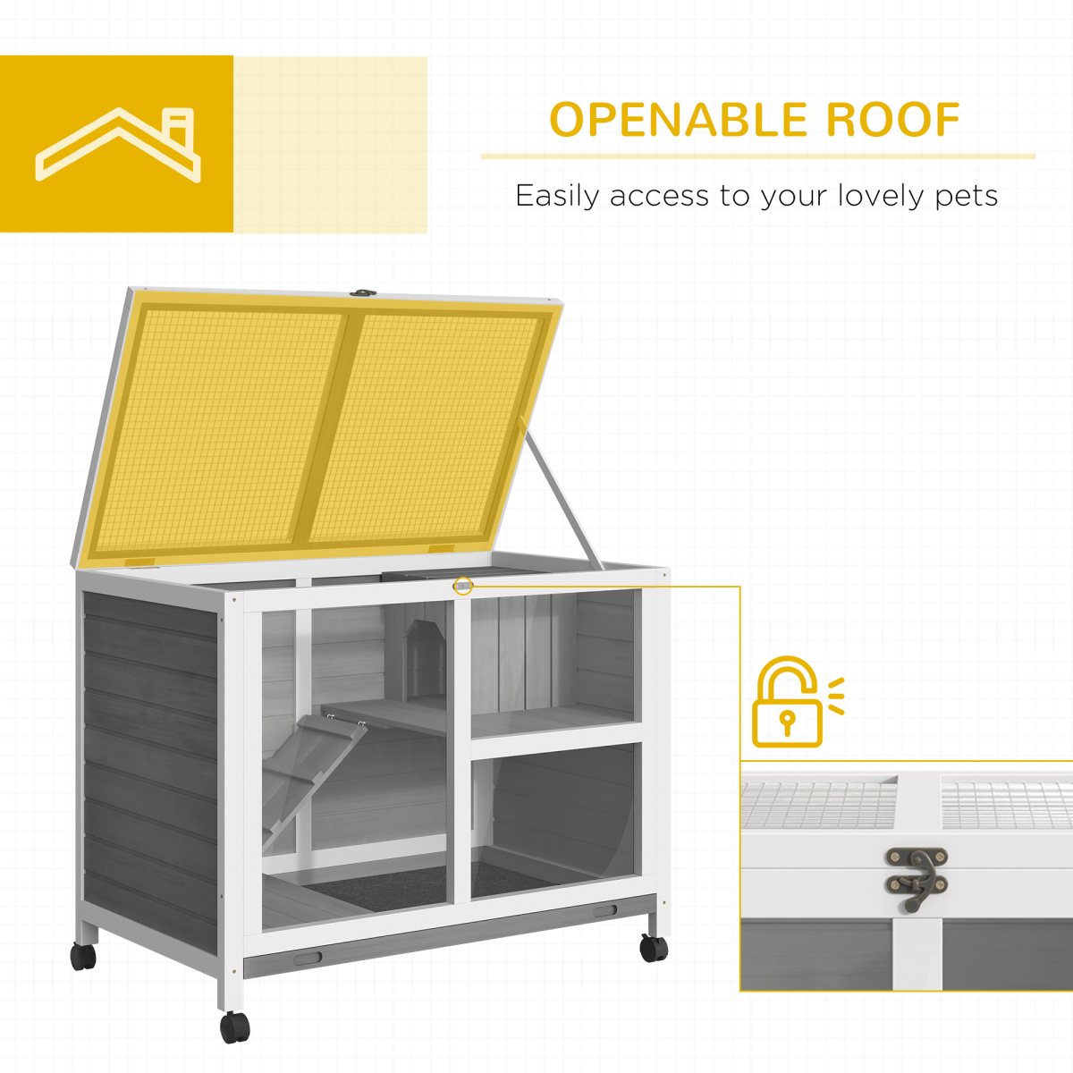 cortex-london-windsor-two-floor-fir-wood-rabbit-hutch-grey-with-tray-ramp-and-wheels