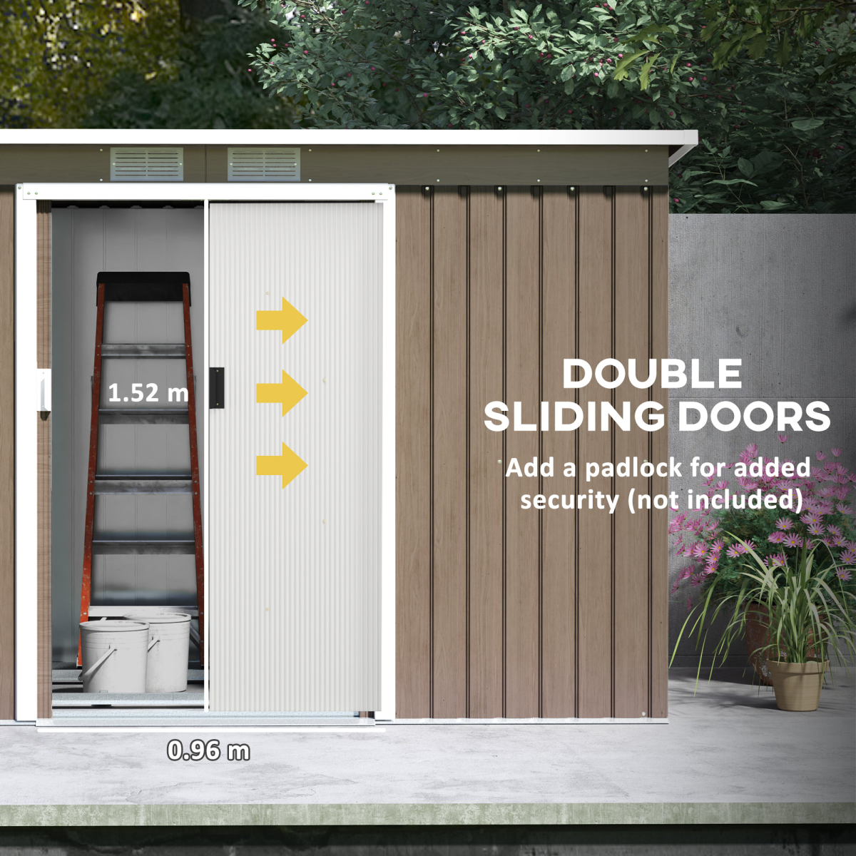 cortex-london-windsor-9-x-4ft-metal-garden-storage-shed-light-grey-wood-grain