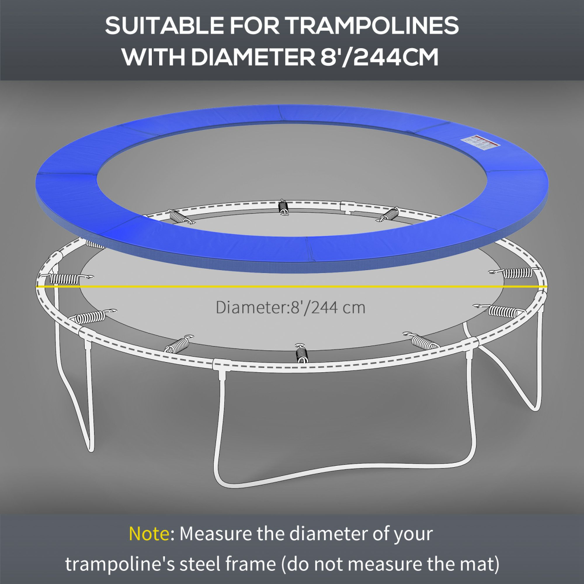 cortex-london-york-8ft-trampoline-pvc-safety-pad-replacement-spring-cover