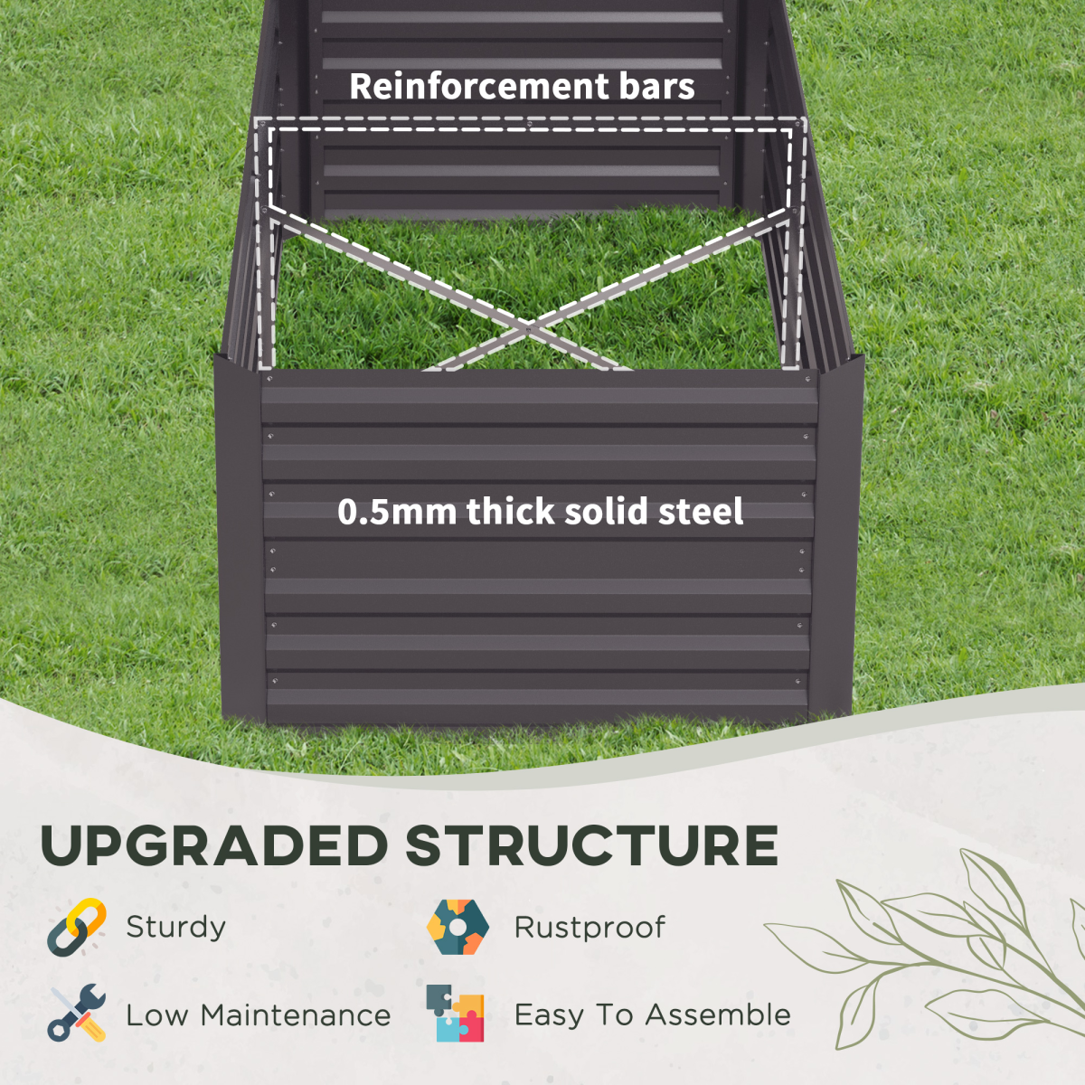 cortex-london-windsor-galvanised-steel-outdoor-raised-bed-dark-grey