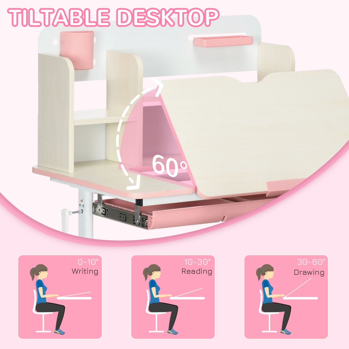 cortex-london-windsor-pink-adjustable-kids-desk-chair-set-storage