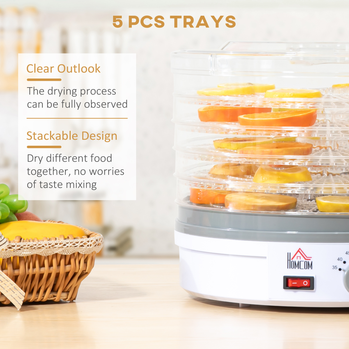 cortex-london-windsor-five-tier-stainless-steel-food-dehydrator-245w