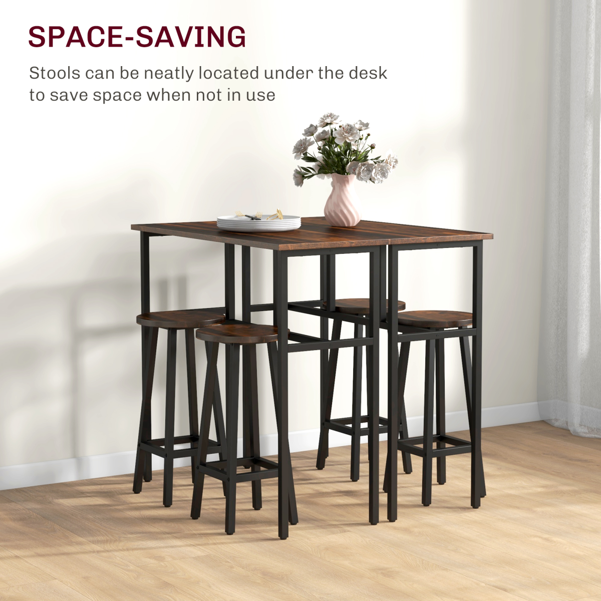 cortex-london-york-industrial-bar-table-set-two-tables-four-stools-rustic-brown