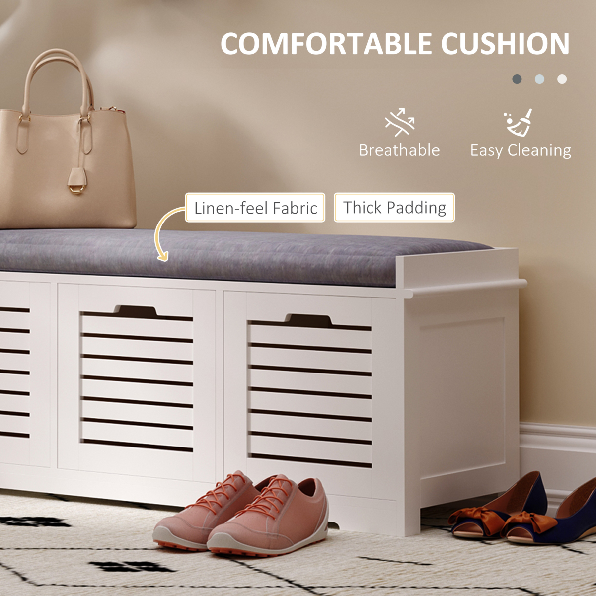 cortex-london-york-3-door-shoe-storage-bench-cushion-seat-white