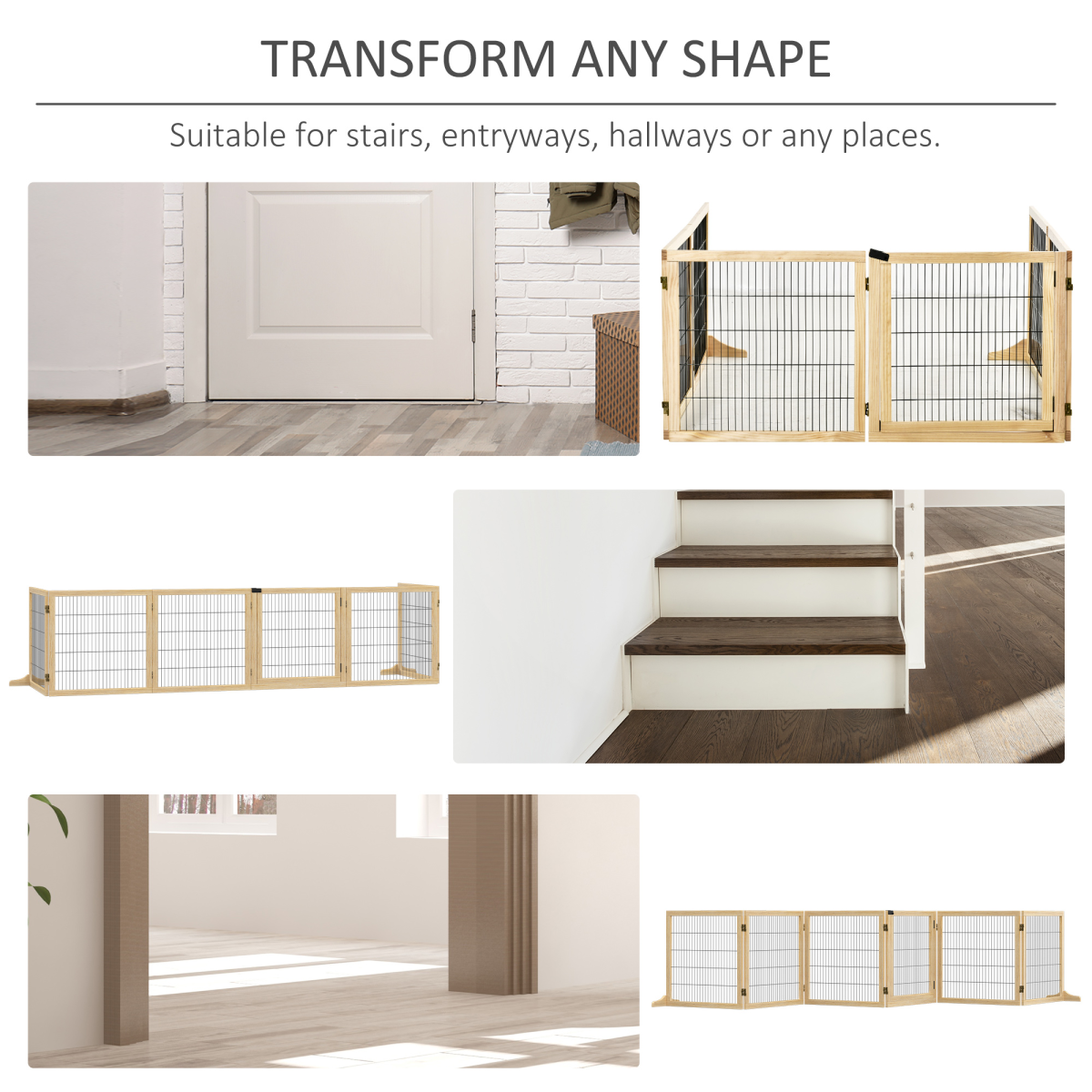 cortex-london-pawhut-york-six-panel-foldable-pine-wood-dog-gate-432cm-natural