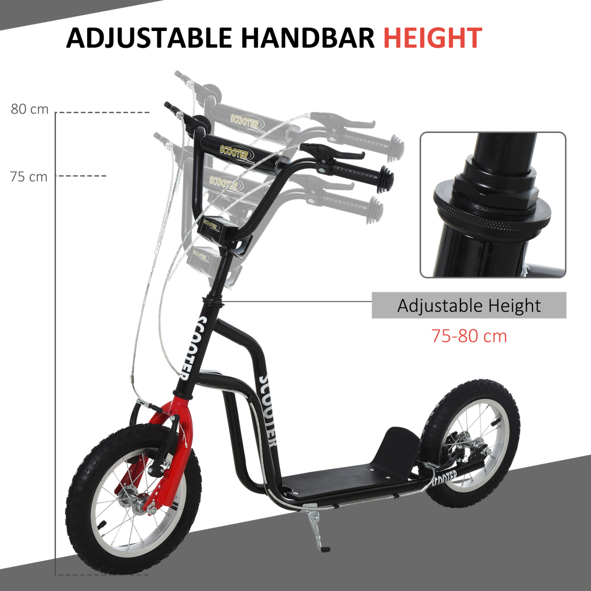 cortex-london-windsor-kids-kick-scooter-adjustable-handlebar-black