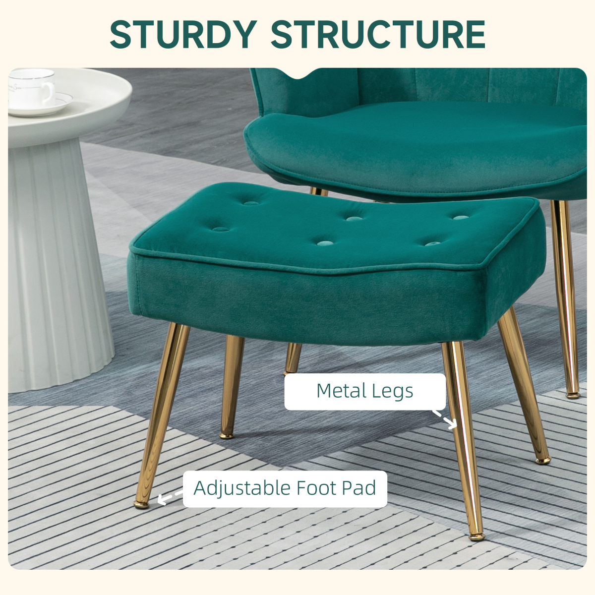 cortex-london-kensington-button-tufted-armchair-footstool-dark-green-gold-tone-steel-legs