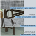 2 Seater Metal Double Swing Chair Glider Rocking Chair Seat With Table Grey