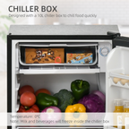 91L Freestanding Under Counter Fridge with Chiller Box Reversible Door Black