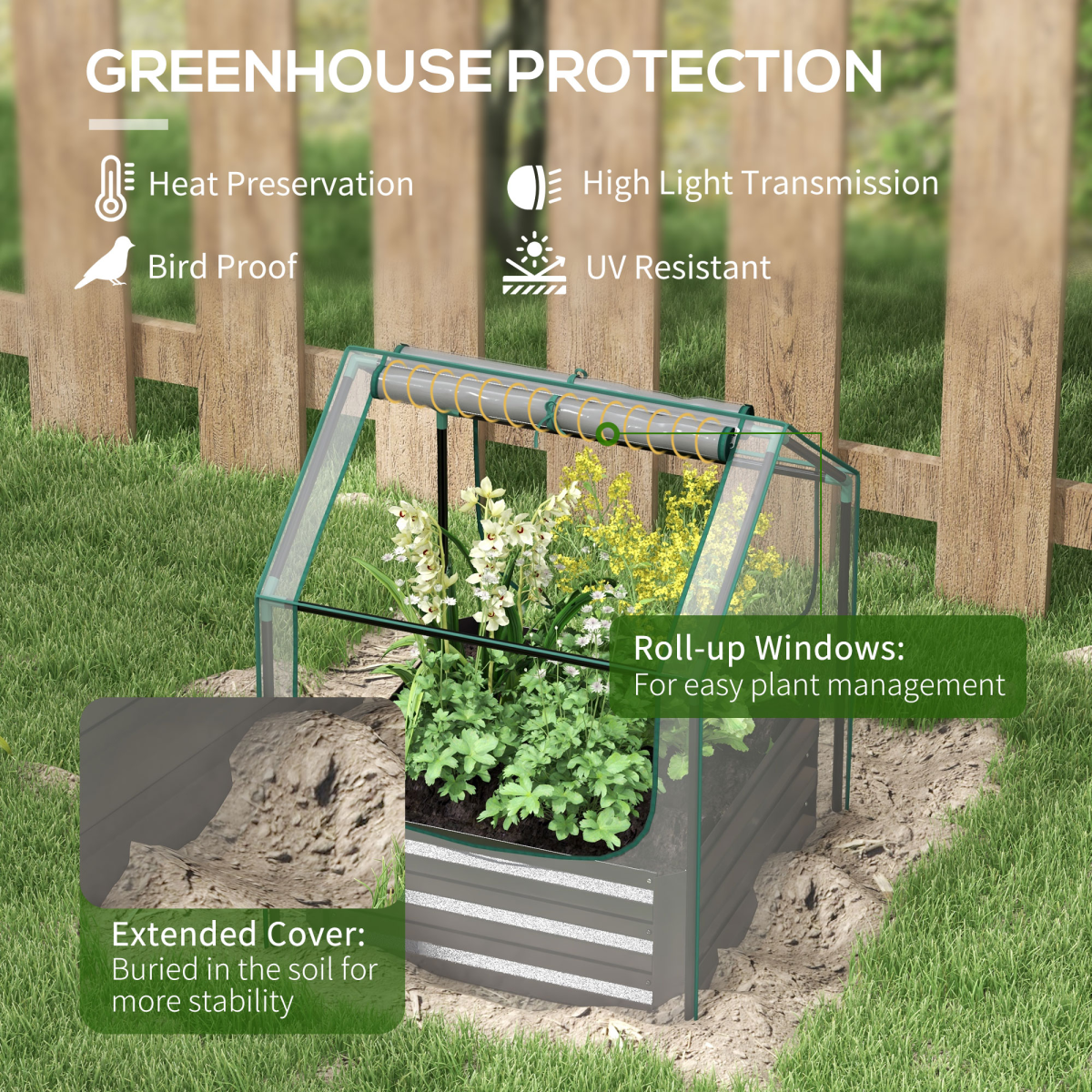 cortex-london-windsor-raised-garden-bed-planter-greenhouse-clear-dark-grey