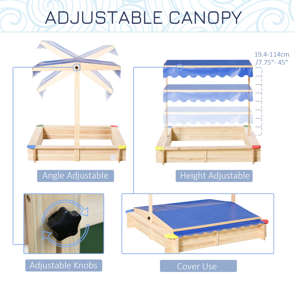 cortex-london-windsor-wooden-sandbox-bench-adjustable-canopy