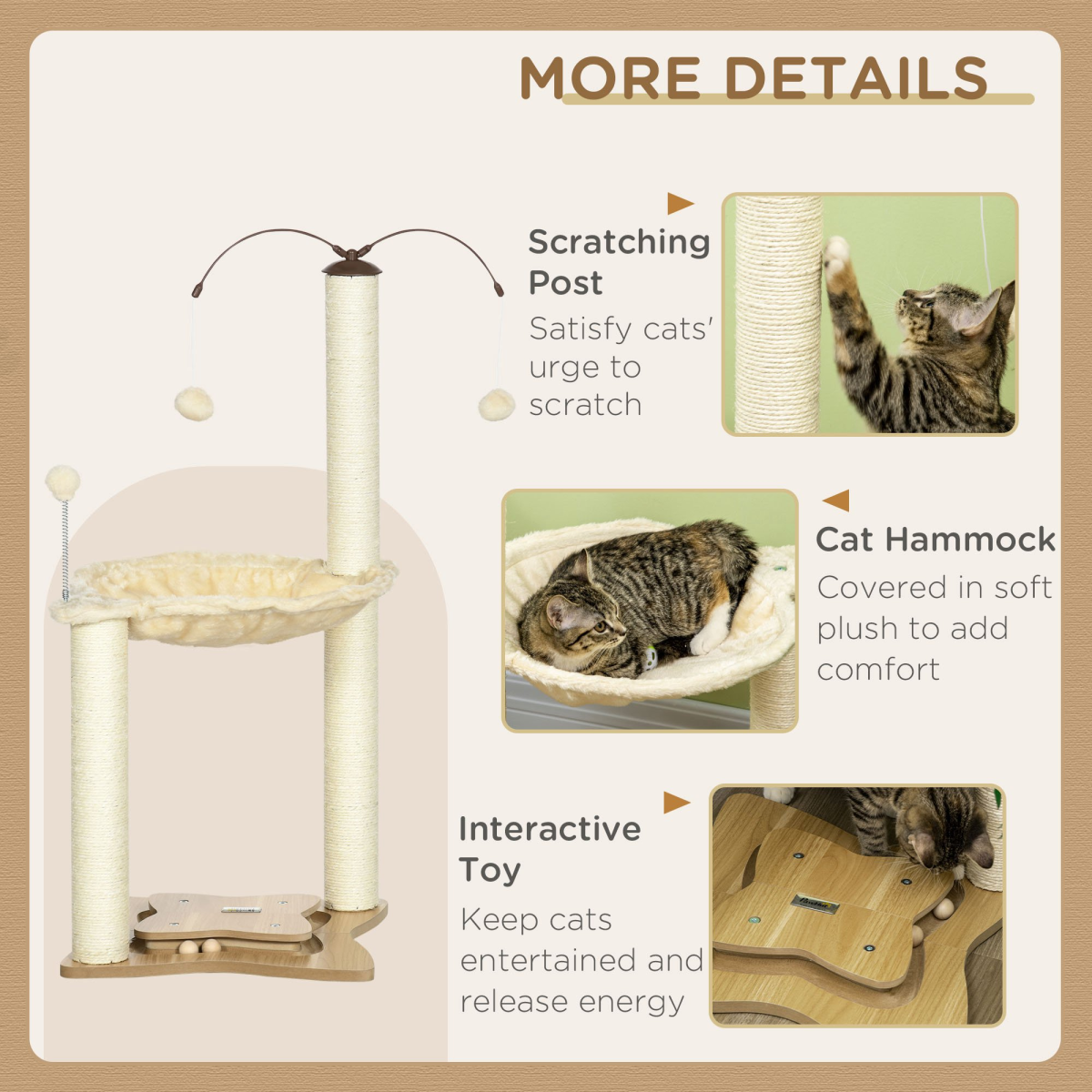 cortex-london-york-cat-tree-scratching-posts-hammock-toy-ball-beige-pawhut