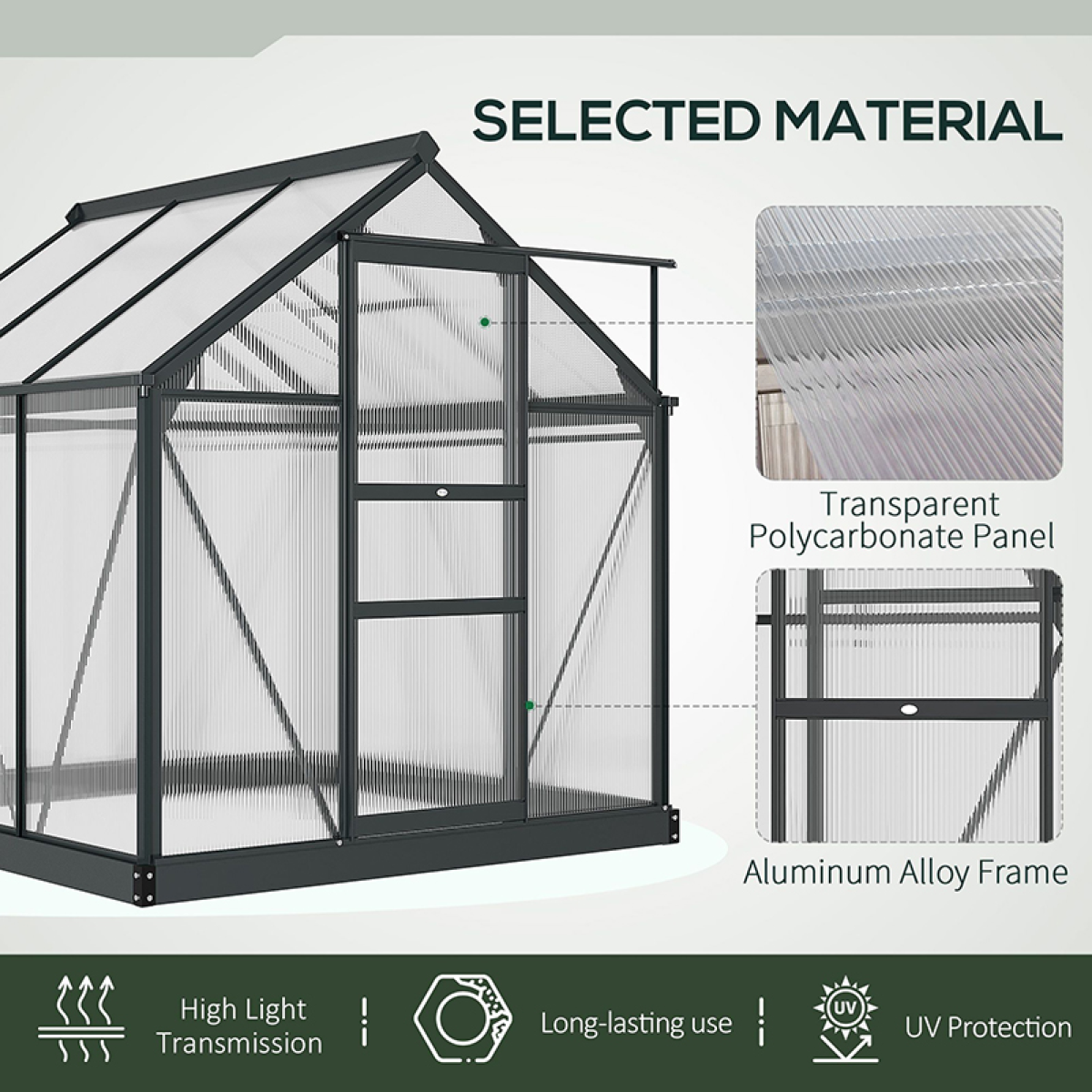 cortex-london-kensington-6-x-6ft-polycarbonate-garden-greenhouse-aluminium-frame-sliding-door