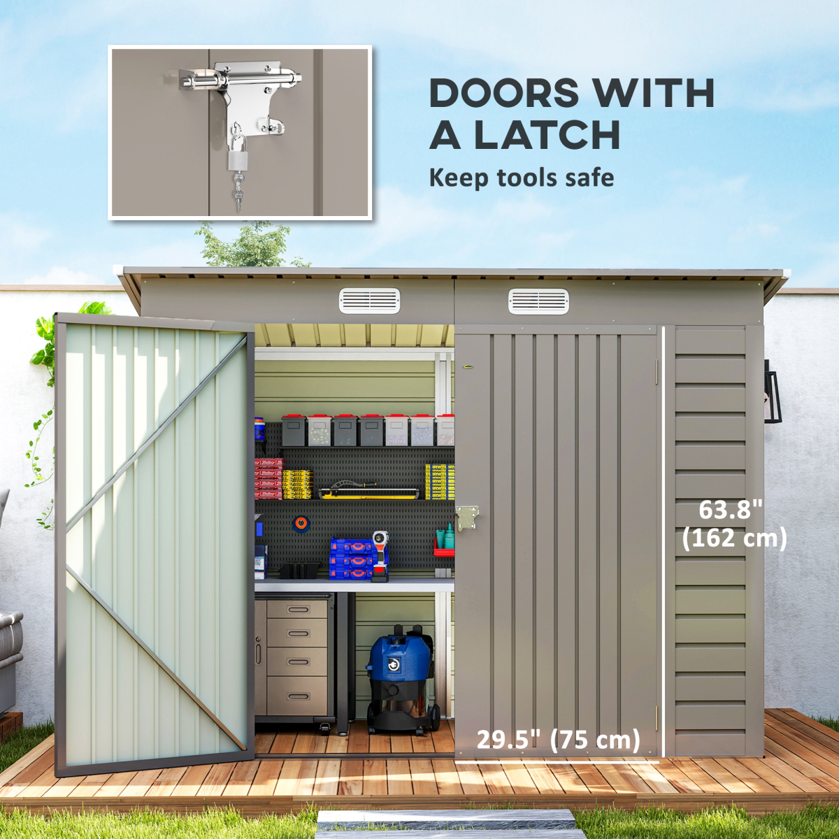 cortex-london-windsor-metal-garden-storage-shed-8-x-4ft-light-grey