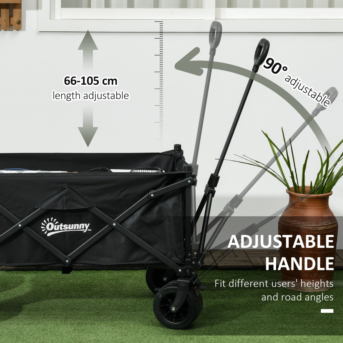 cortex-london-windsor-110l-foldable-garden-cart-outdoor-utility-wagon-black