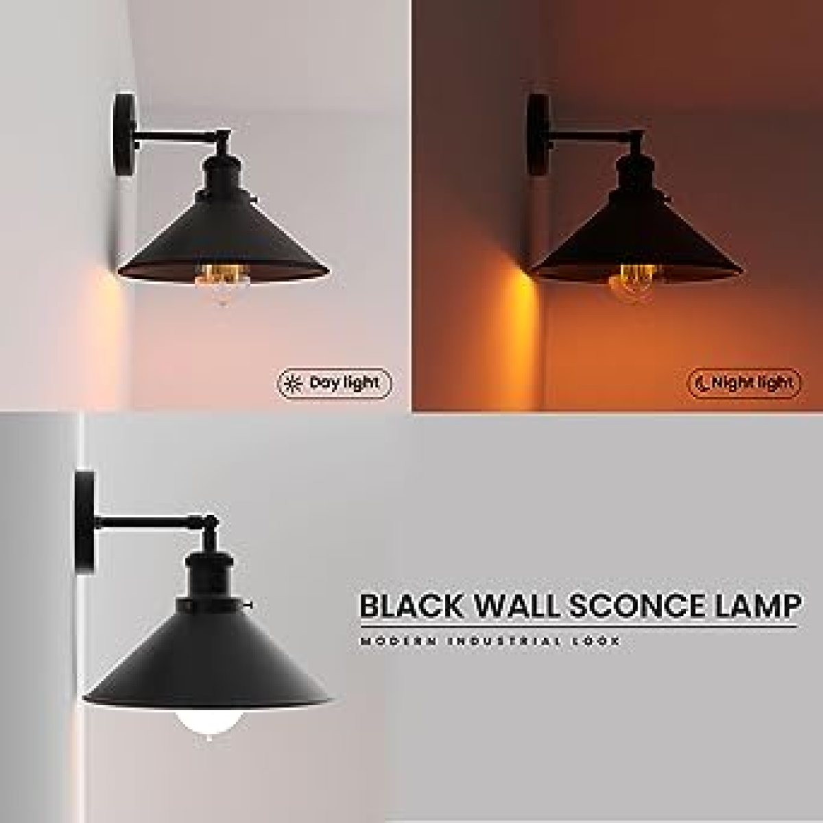cortex-london-black-metal-vintage-retro-e27-cone-shade-wall-sconce
