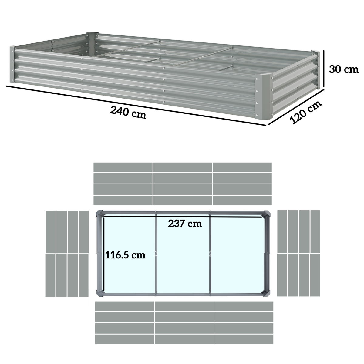 cortex-london-kensington-galvanised-steel-raised-garden-bed-240cm-silver-grey