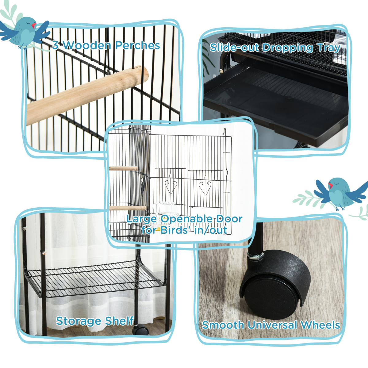 cortex-london-windsor-black-bird-cage-with-stand-for-budgies-finches
