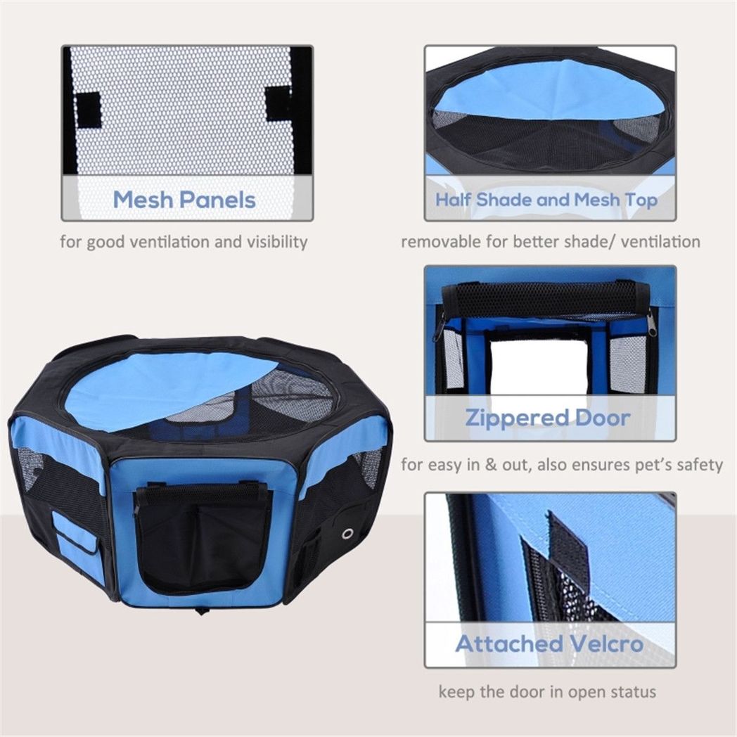 cortex-london-windsor-portable-pet-playpen-blue-and-black