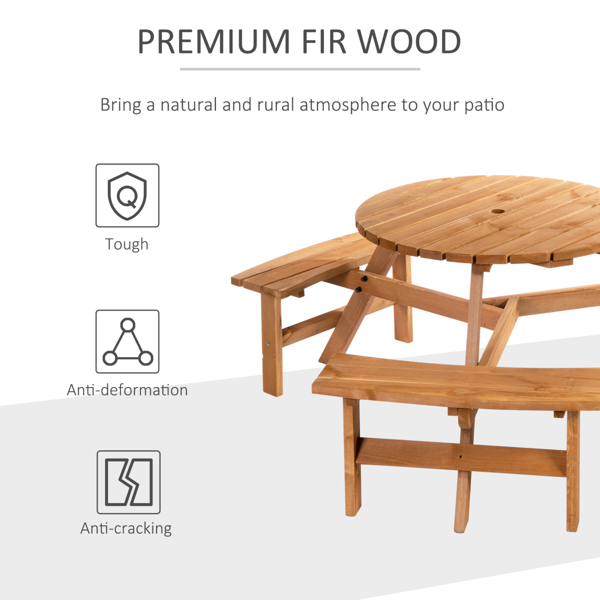 cortex-london-windsor-round-garden-table-three-attached-benches-fir-wood