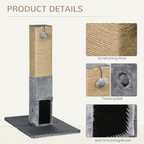 Cat Scratching Post 79cm Scratcher Climber Cat Tree Activity Centre - Grey