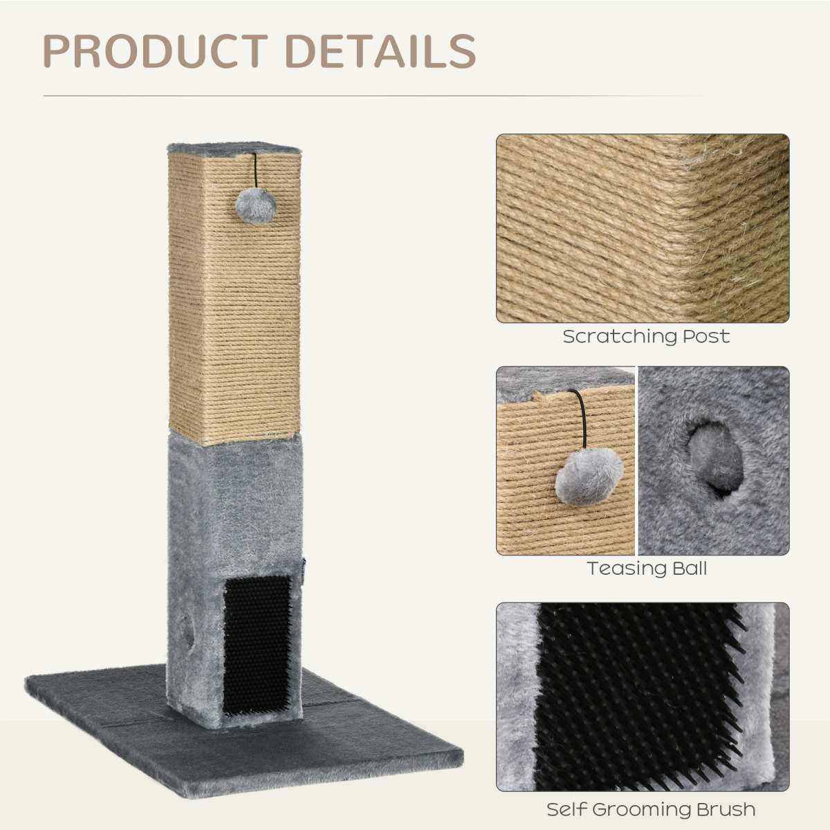 cortex-london-windsor-grey-cat-scratching-post-79cm-jute-hidden-toy-bell