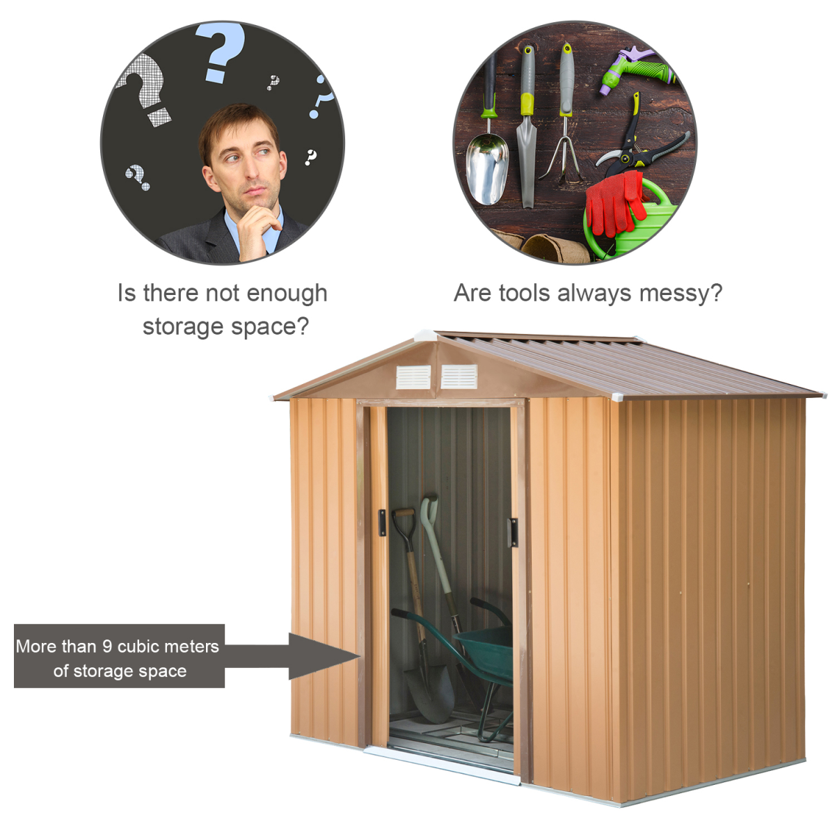 cortex-london-windsor-9x6-ft-khaki-galvanised-steel-storage-shed