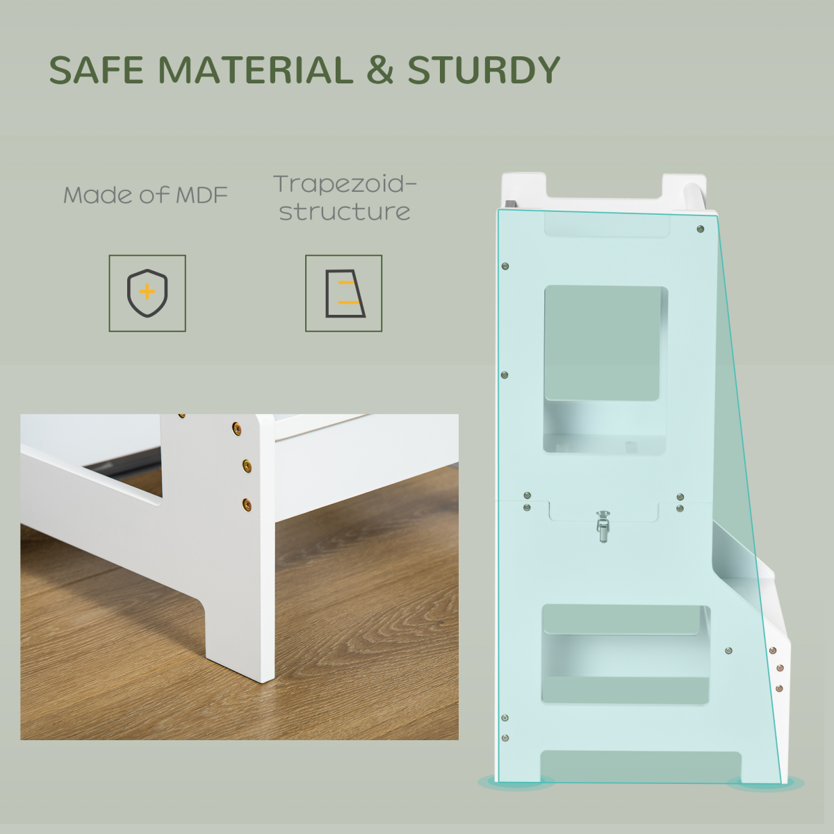 cortex-london-windsor-2-in-1-kids-kitchen-step-stool-learning-tower-with-safety-rail