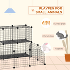 Pet Playpen DIY Small Animal Cage for Rabbit Ferret Chinchilla Guinea Pig Black