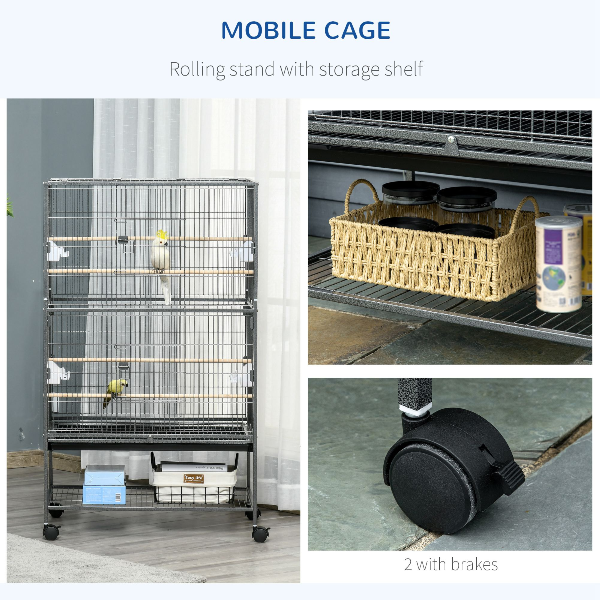 cortex-london-windsor-bird-aviary-cage-rolling-stand-grey