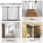 Pressure Fit Dog Gate Pet Barrier for stairs doorway, 76-107cm Width Black