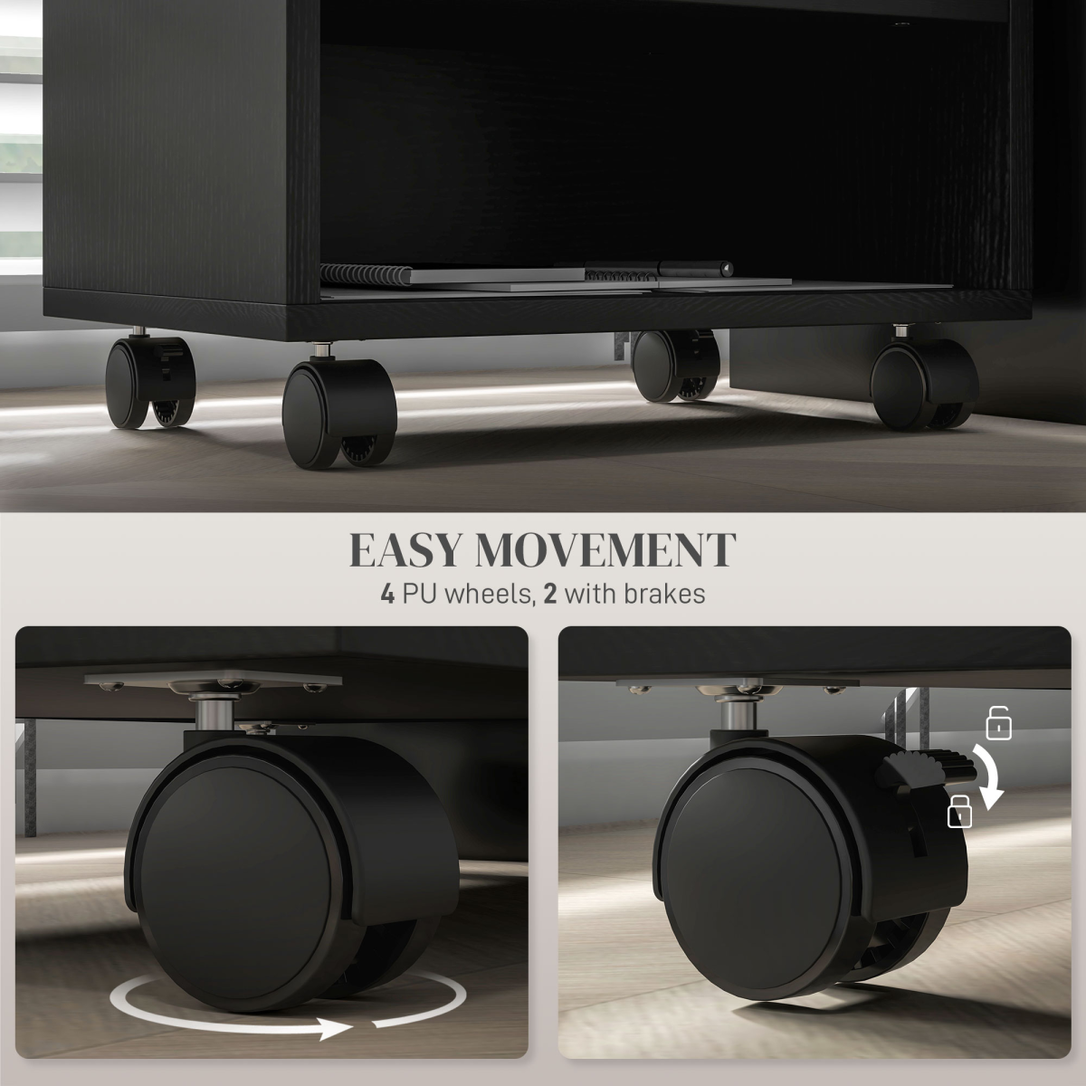 cortex-london-windsor-black-printer-stand-storage-cart-on-wheels