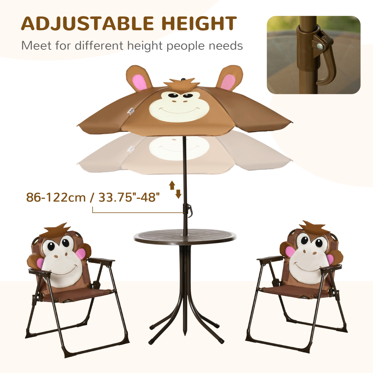 cortex-london-windsor-kids-foldable-monkey-garden-table-chair-umbrella-set