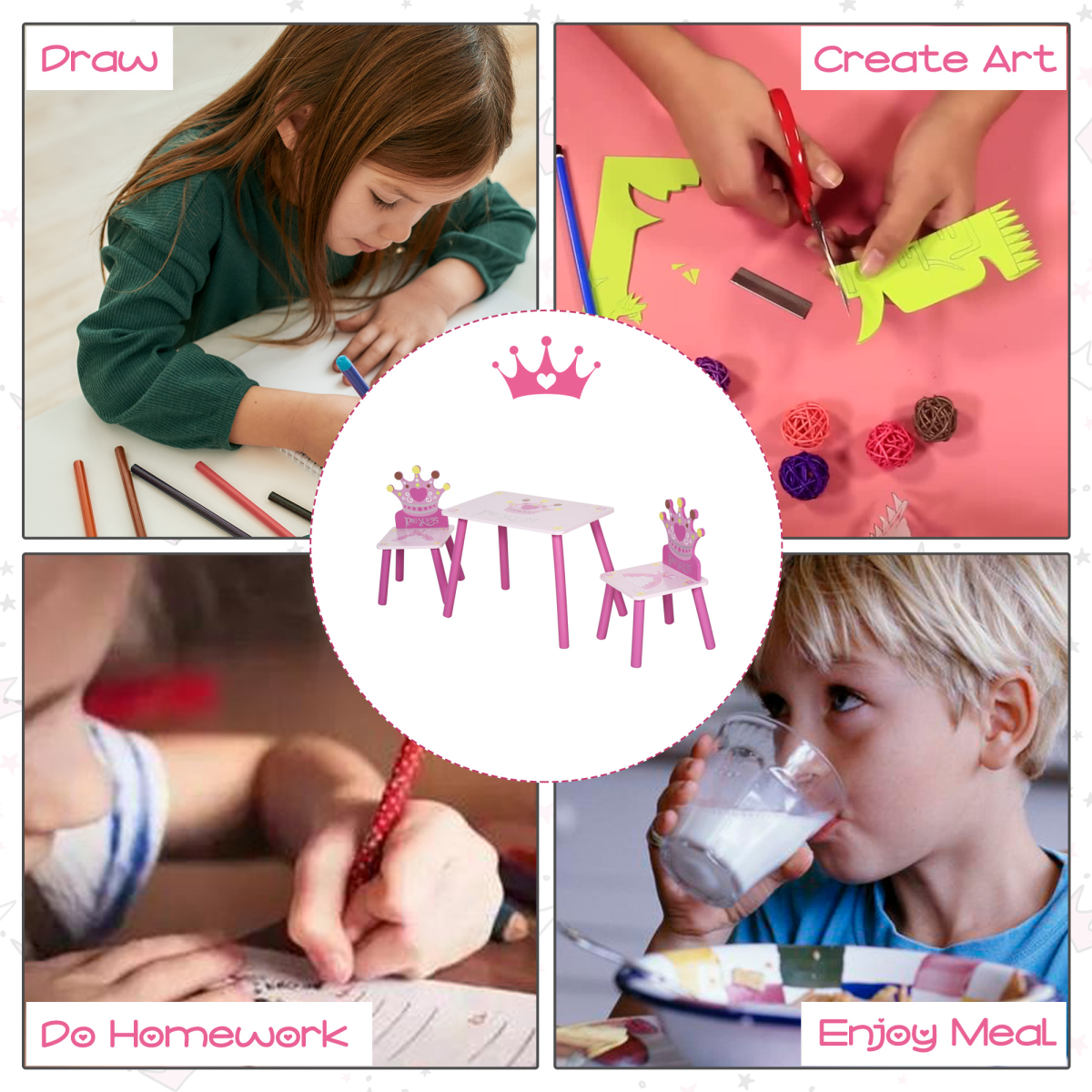 cortex-london-windsor-princess-crown-three-piece-kids-table-chair-set-pink