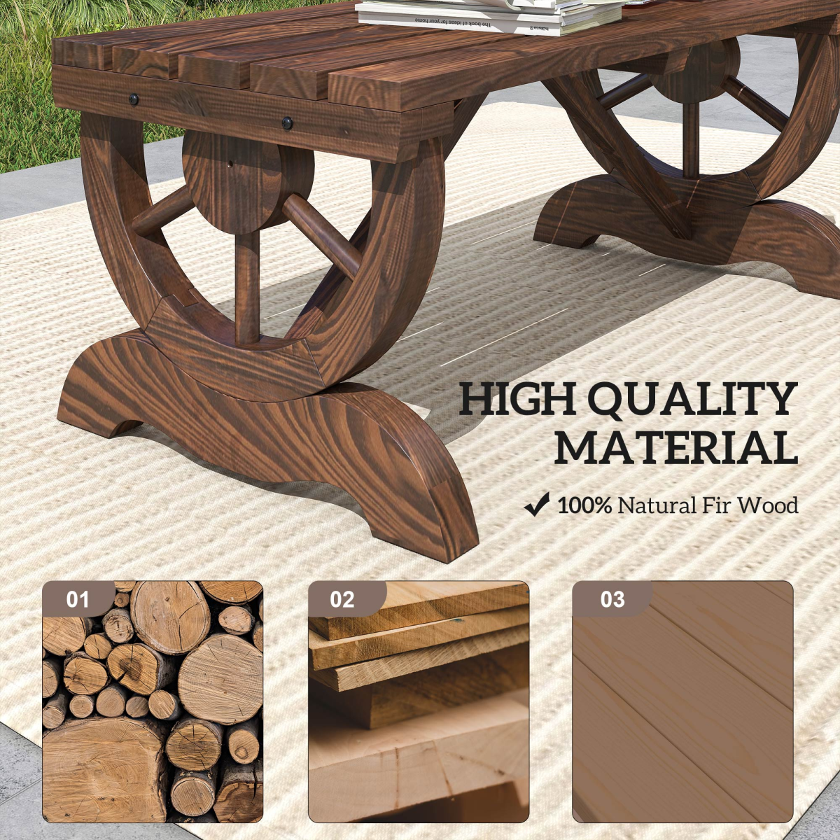cortex-london-york-rustic-wooden-wagon-wheel-bench-two-seater-brown-fir-wood
