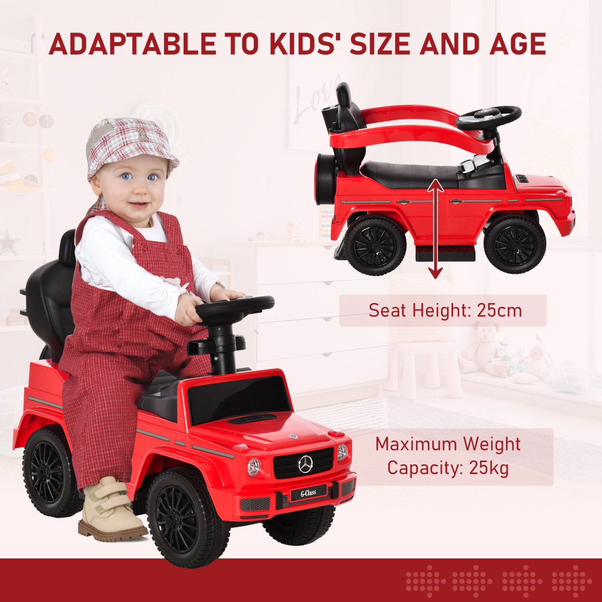 cortex-london-windsor-mercedes-benz-g350-ride-on-slider-stroller-red