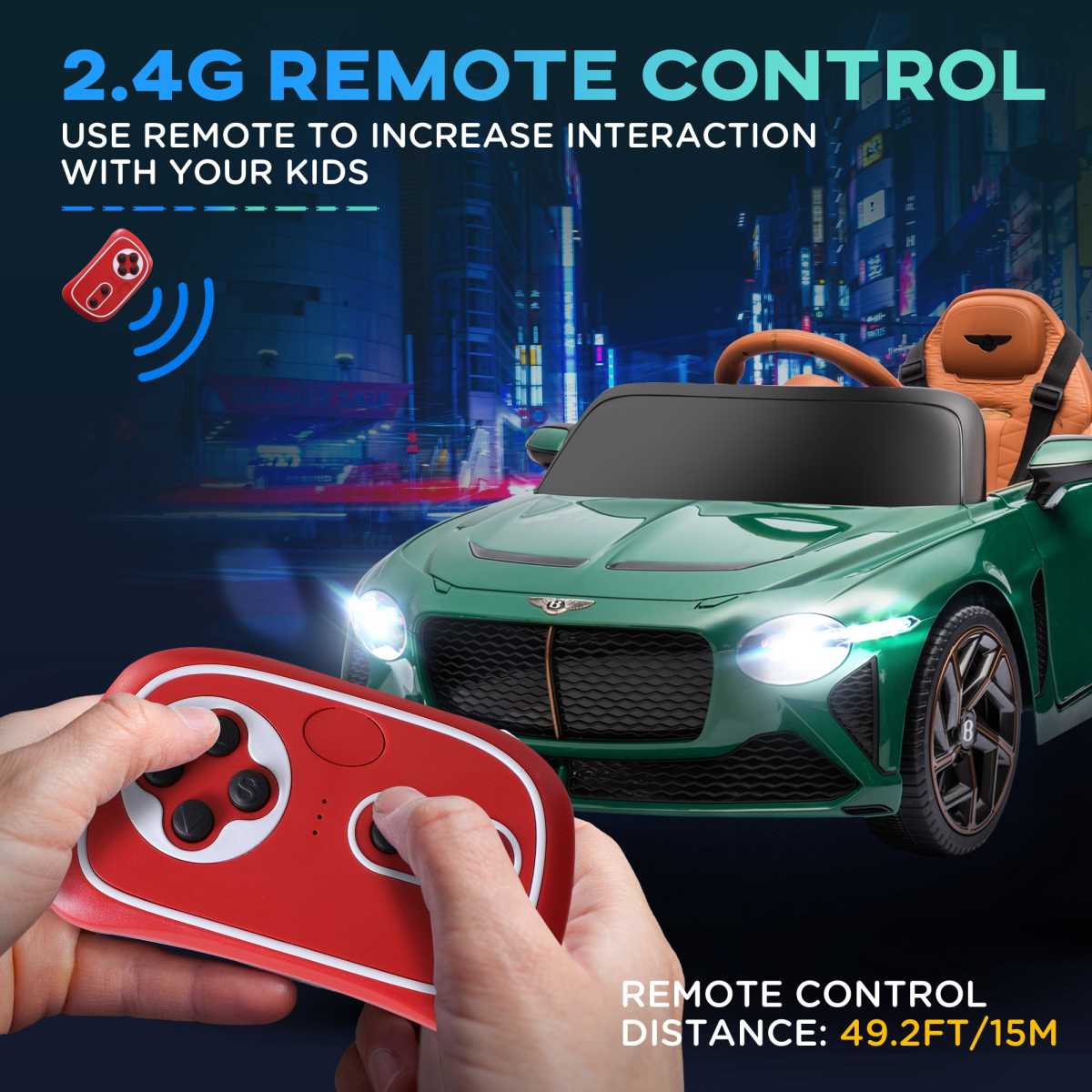 cortex-london-windsor-bentley-bacalar-licensed-12v-kids-ride-on-green-with-remote
