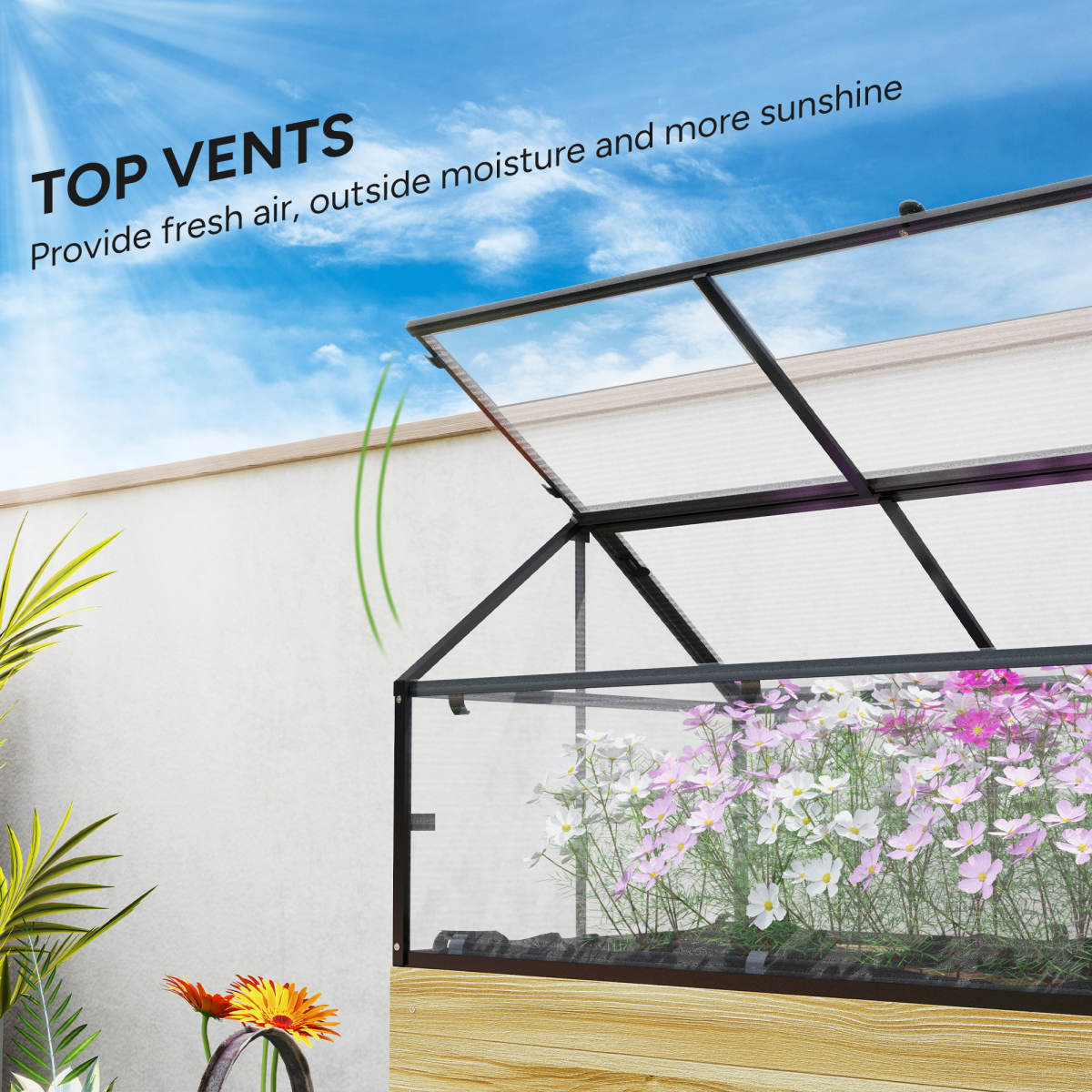 cortex-london-kew-raised-garden-bed-grow-house-polycarbonate-panel-grey-natural-wood-finish