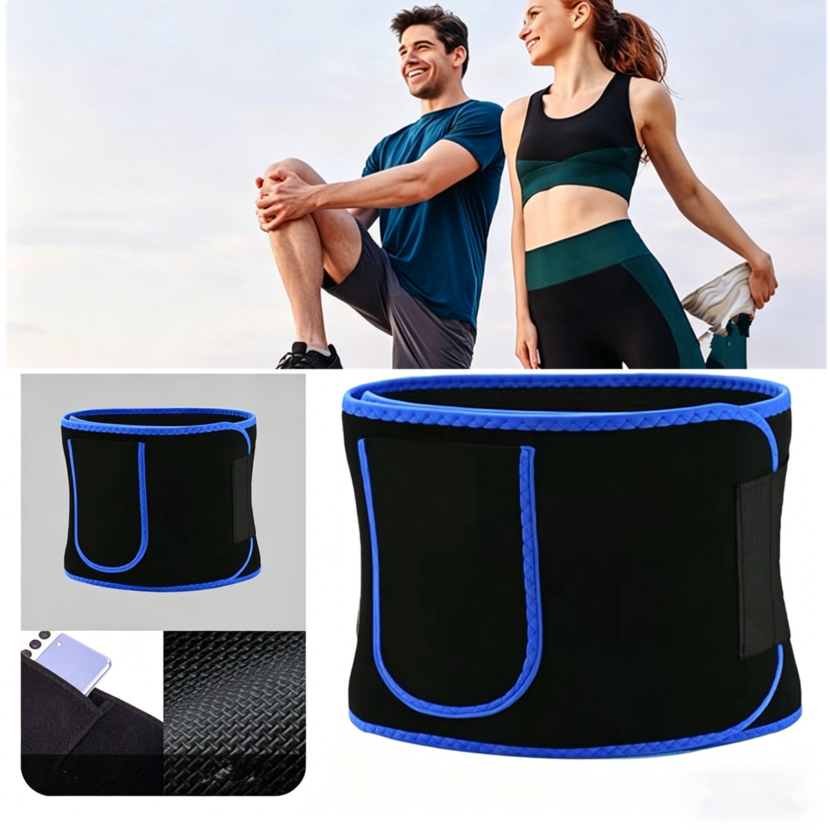 cortex-london-windsor-blue-black-neoprene-waist-trimmer-belt-phone-pocket