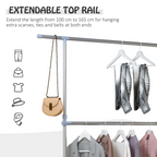 Clothes Hanger W/Wheels, Heavy Duty-Silver/Grey