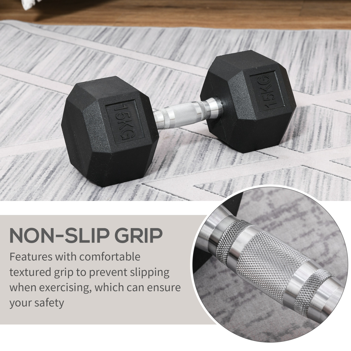 cortex-london-windsor-15kg-single-rubber-hex-dumbbell-steel-core