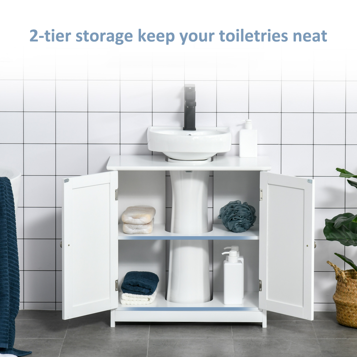 cortex-london-kleankin-60x60cm-white-under-sink-storage-cabinet-adjustable-shelf-drain-hole