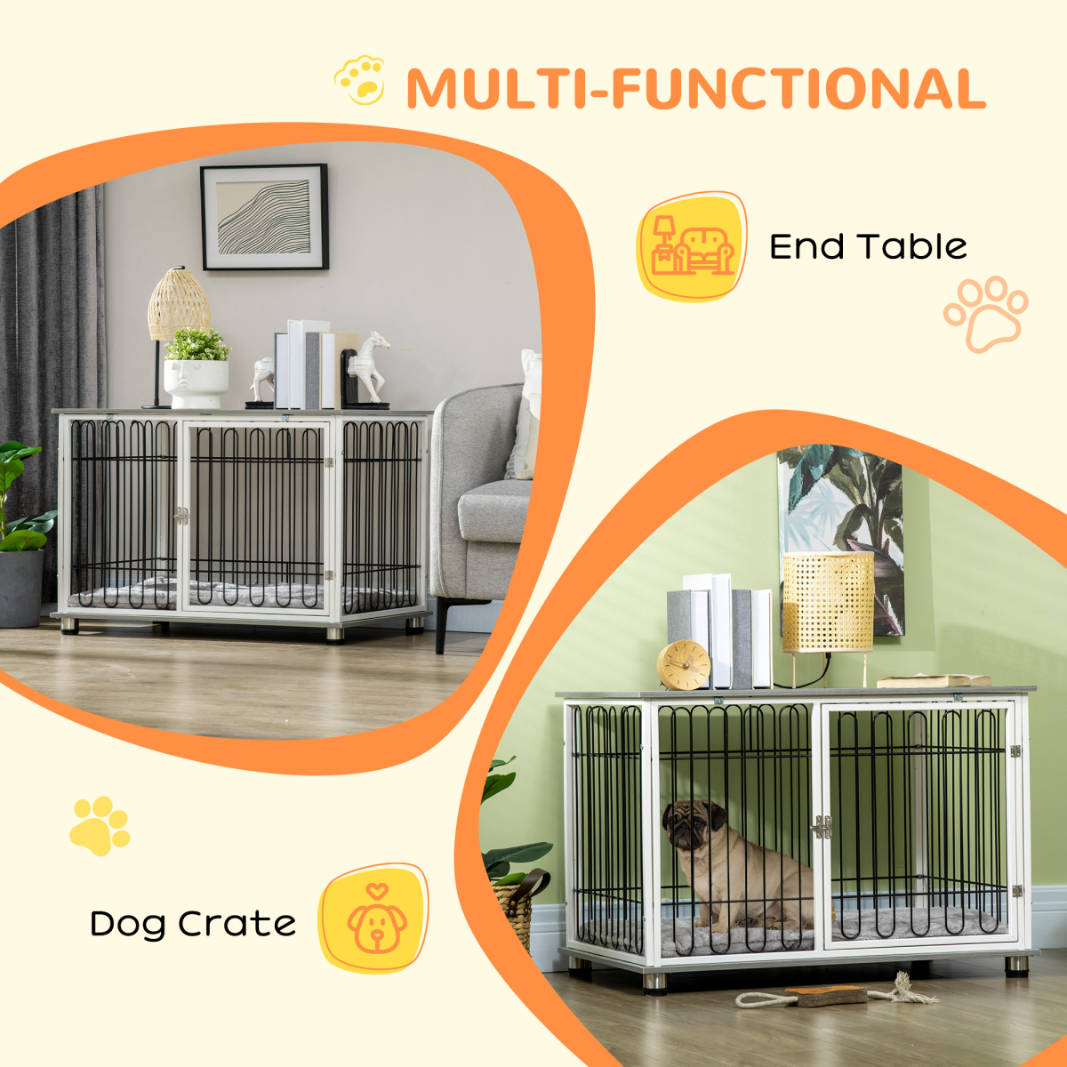 cortex-london-kensington-pawhut-dog-crate-end-table-washable-cushion-lockable-door