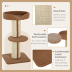 91cm Cat Tree Kitten Activity Center Tower Scratching Post Lamb Cashmere Perch