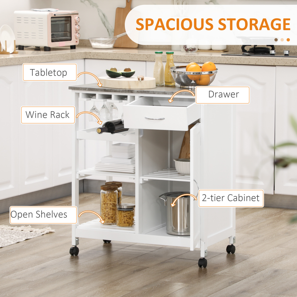 cortex-london-windsor-kitchen-trolley-white-wine-rack-drawer-marble-effect-countertop