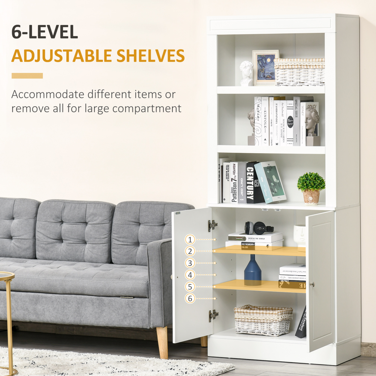 cortex-london-windsor-white-kitchen-cupboard-6-tier-shelving
