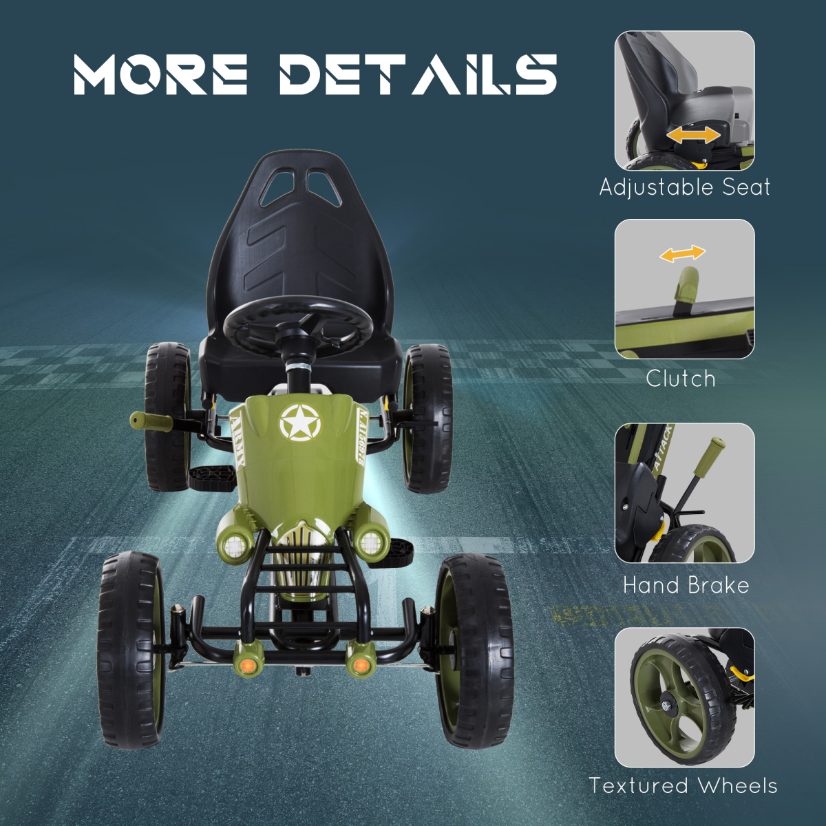 cortex-london-windsor-green-pedal-go-kart-hand-brake-racer